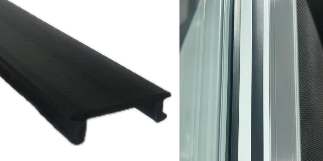 Rigid cover strip profile, rendered view