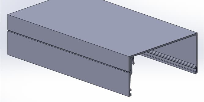 TJ433 / TJ4334 two-part sub head-jamb profile, rendered view