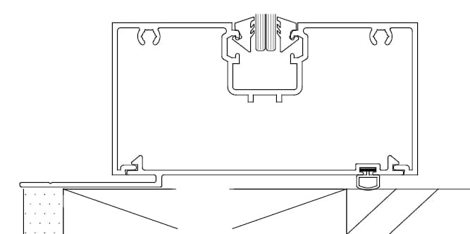 TJ386 100mm plaster trim adaptor profile, rendered view