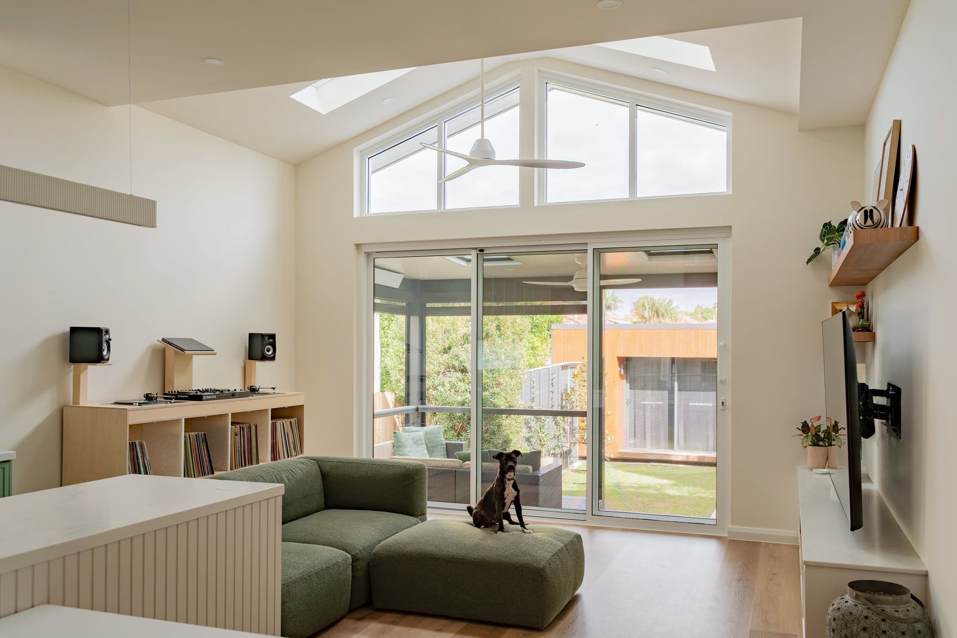 Bright living room with CityView sliding doors opening to the garden
