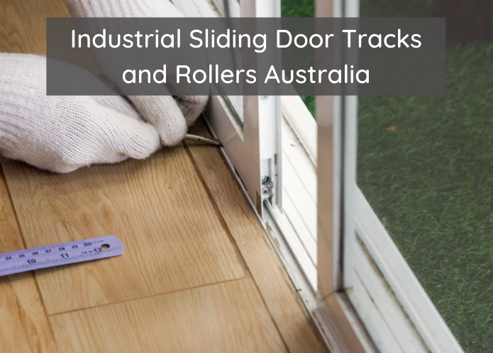 This image shows industrial sliding door tracks and rollers australia
