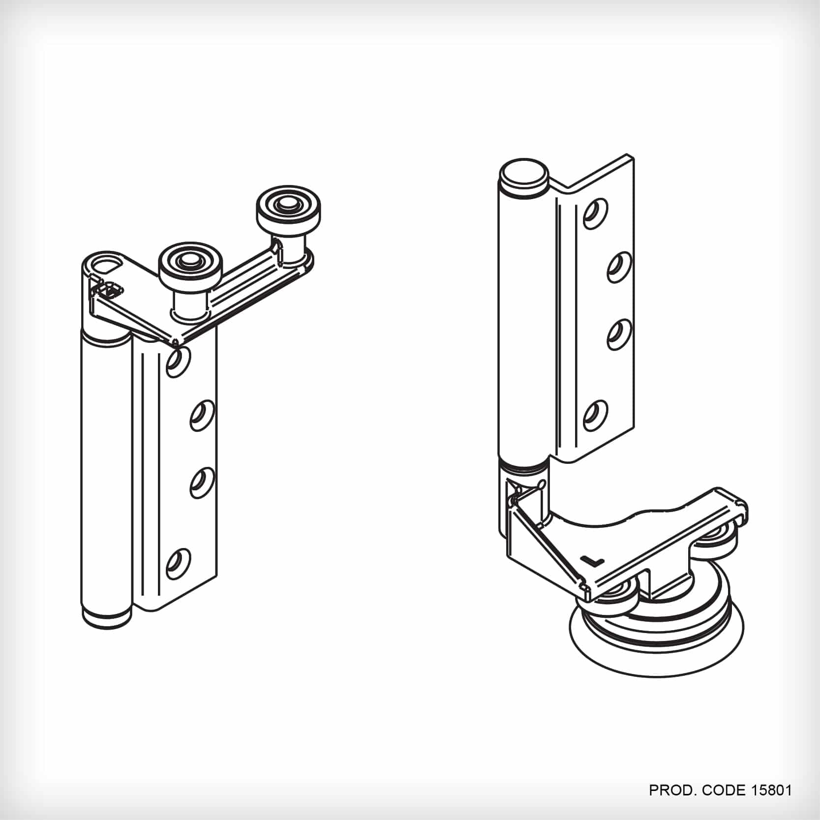 BOTTOM ROLLING END GUIDE SET LEFT HAND - Darley Aluminium