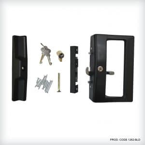 Image presents Yarra Single Beak Sliding Patio Lock Double Cyl 16mm Catch Black