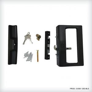 Image presents Yarra Single Beak Sliding Patio Lock Single Cyl 25mm Catch Black